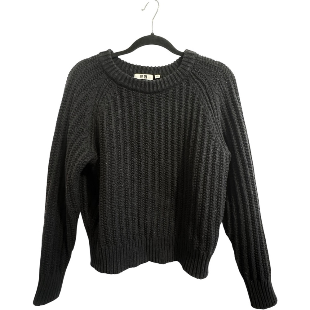 Uniqlo Wool Blend Knit Sweater - Black (Size M)